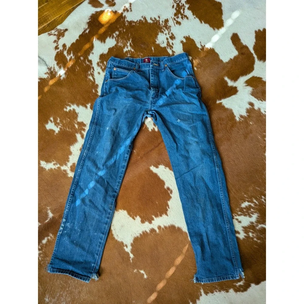 Wrangler Jeans Men's 34x34 Blue 31MWZDN Relaxed Fit Medium Wash Denim Workwear